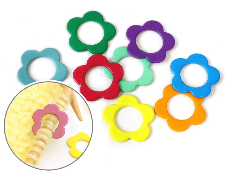Flower Stitch Markers Set of 10