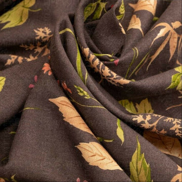 Suzuko Koseki Linen/Cotton 1/2 yd - Botanicals, Dark Brown