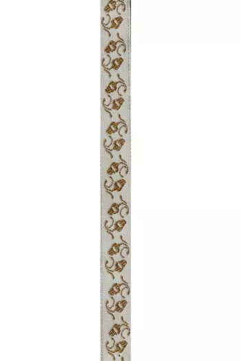 Sajou Woven Acorn Ribbon – Ecru & Beige