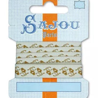 Sajou Woven Acorn Ribbon – Ecru & Beige