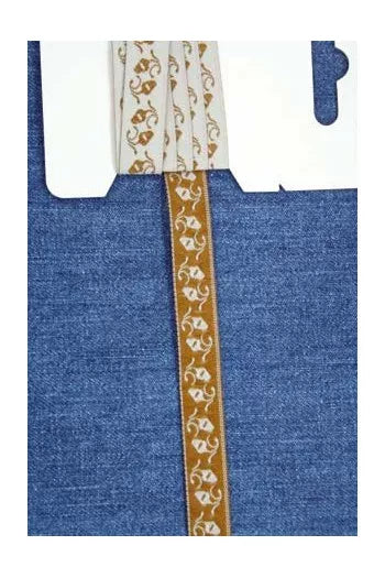 Sajou Woven Acorn Ribbon – Ecru & Beige