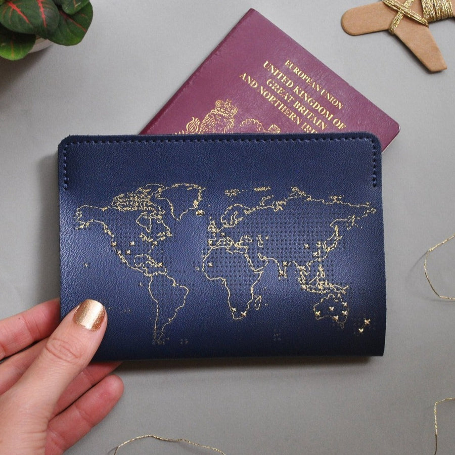 Map Passport Cover DIY Kit, Navy