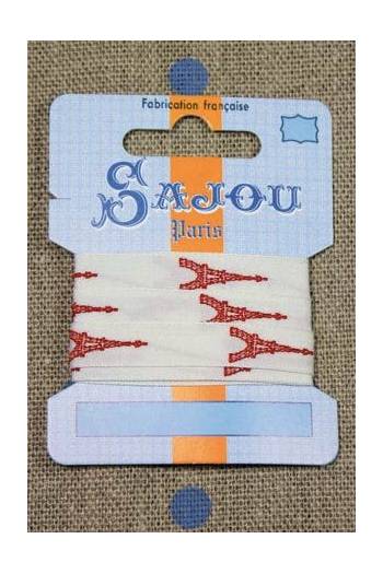 Woven Ribbon with Eiffel Tower