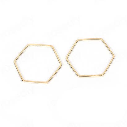 Hexagon Stitch Markers, Gold