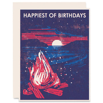 Beach Bonfire Happiest of Birthdays Card