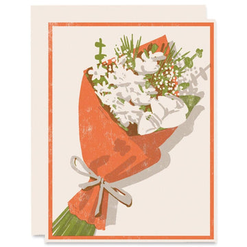 Brown Paper Bouquet Blank Card