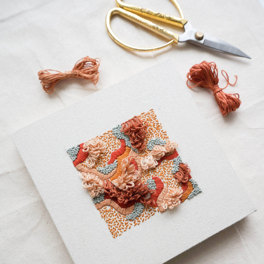 Hidden Mountains, Terracotta Embroidery Kit