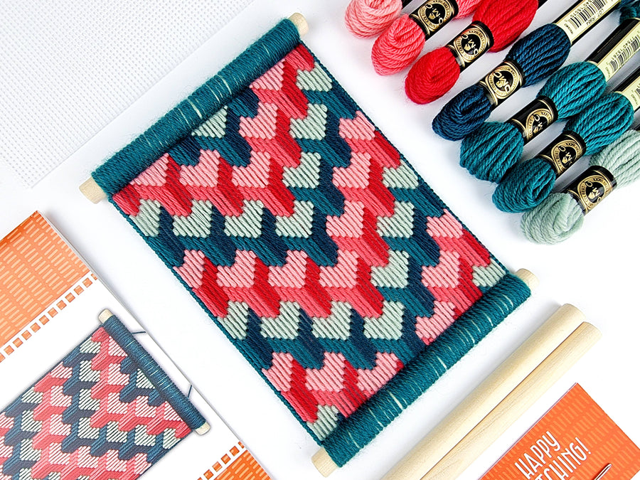 Bargello Tapestry Kit, Geometric Wall Hanging Bargello Kit