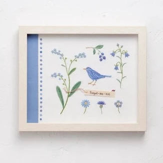 Blue Collage Embroidery Kit by Kazuko Aoki