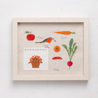 Red Collage Embroidery Kit by Kazuko Aoki
