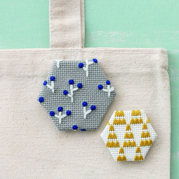 Hex Pins Ji-sashi Embroidery Kit, Forest