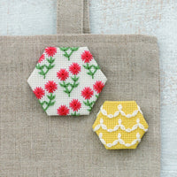 Hexagon Pins DIY Kit, Frill and Flower