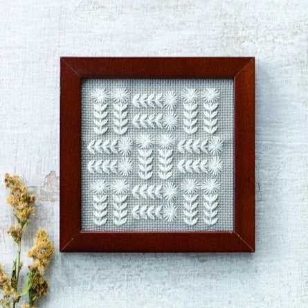 Nine Patch Ji-sashi Embroidery Kit with Frame