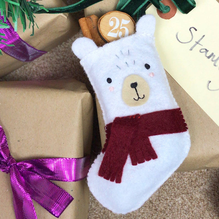 Pablo the Polar Bear Stocking Felt DIY Sewing Kit