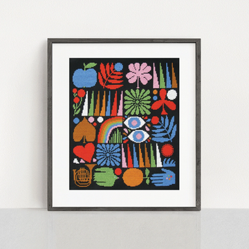 Joyful Grid Cross Stitch Kit