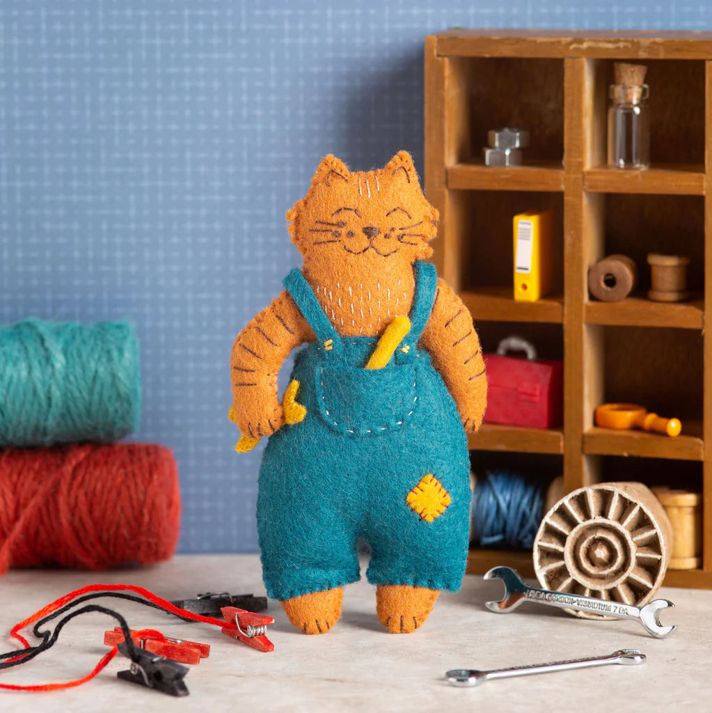Mr. Cat Mechanic Felt Mini Craft Kit | Brooklyn Haberdashery