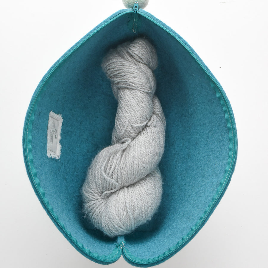 Brigid Wool Pouch, Large Monochrome - Indigo