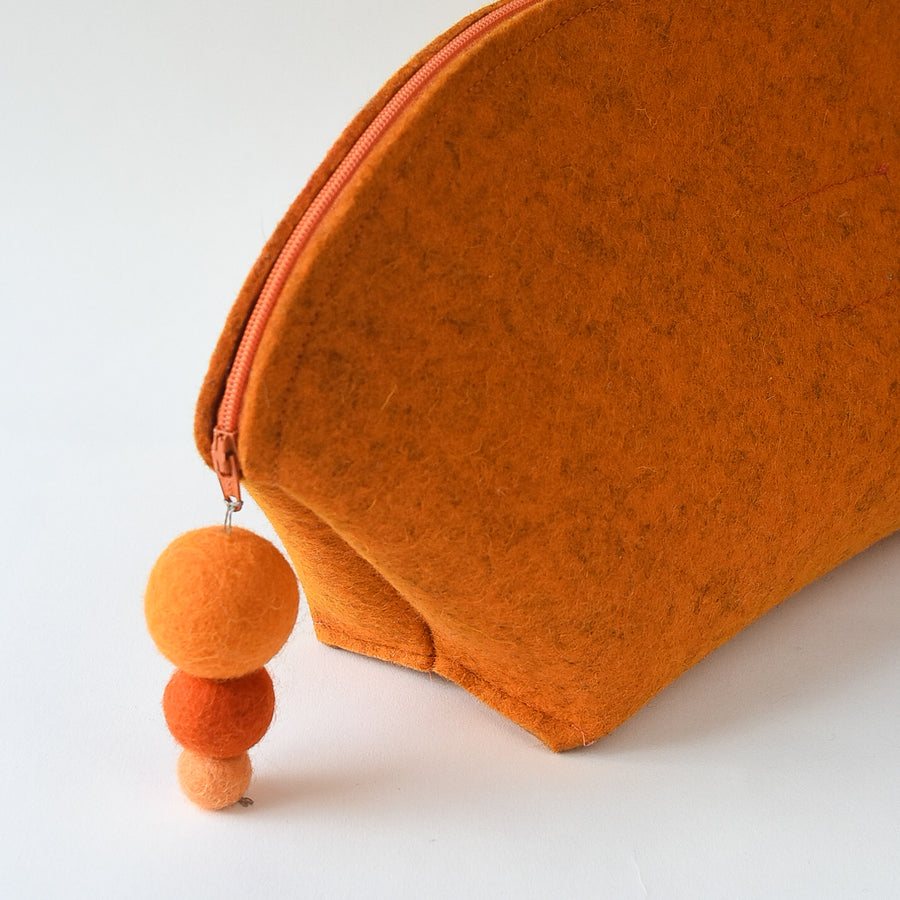 Brigid Wool Pouch, Large Monochrome - Orange