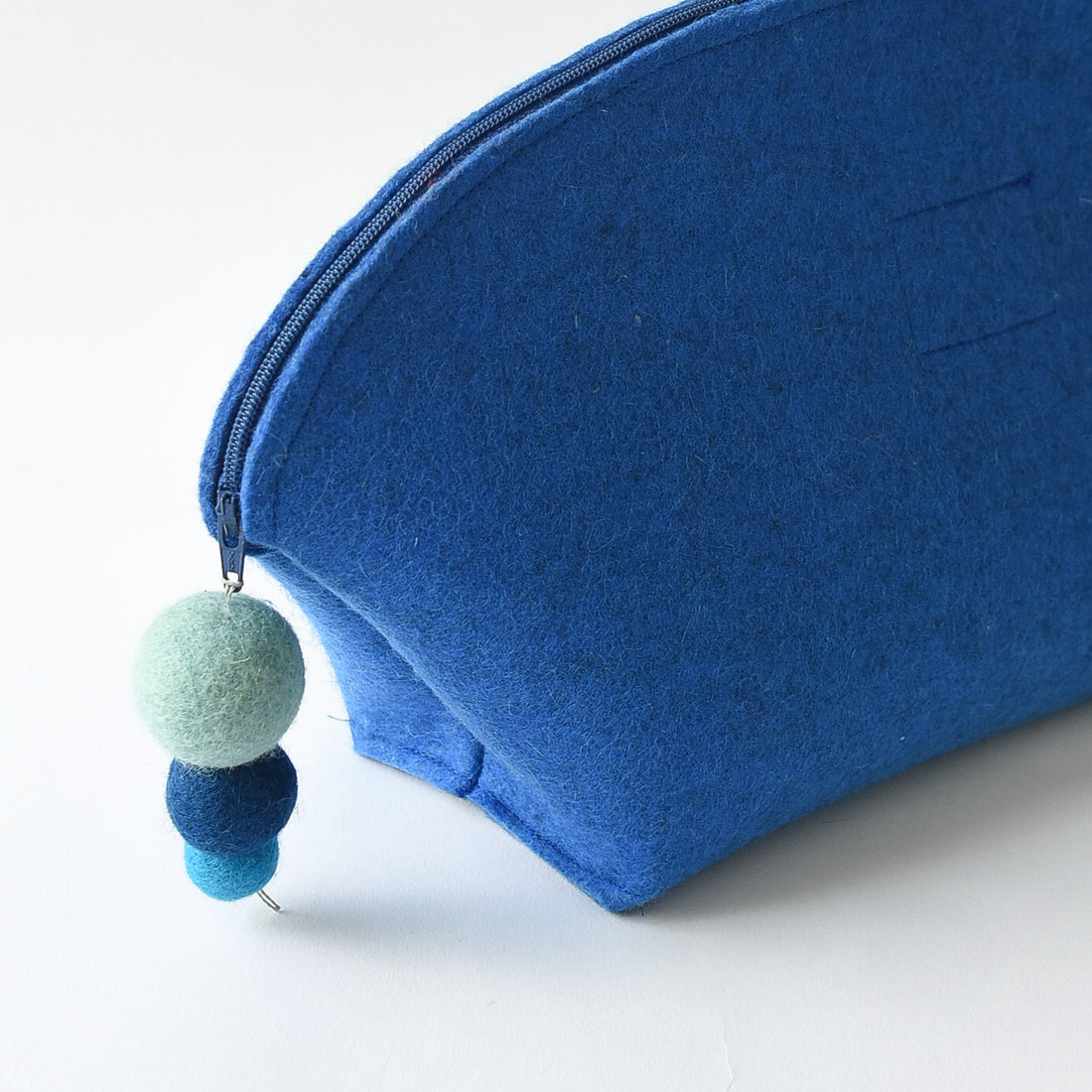 Brigid Wool Pouch, Large Monochrome - Indigo
