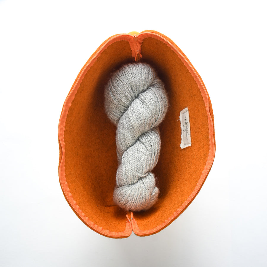 Brigid Wool Pouch, Large Monochrome - Orange
