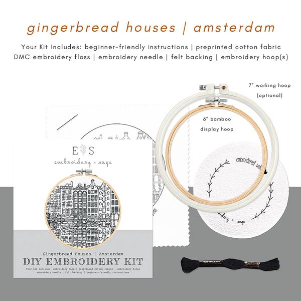 Gingerbread Houses of Amsterdam Embroidery Kit
