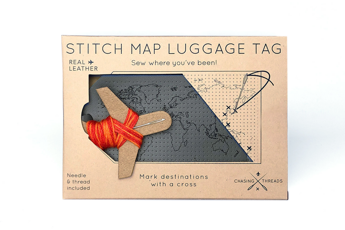 Map Luggage Tag DIY Kit, Gray