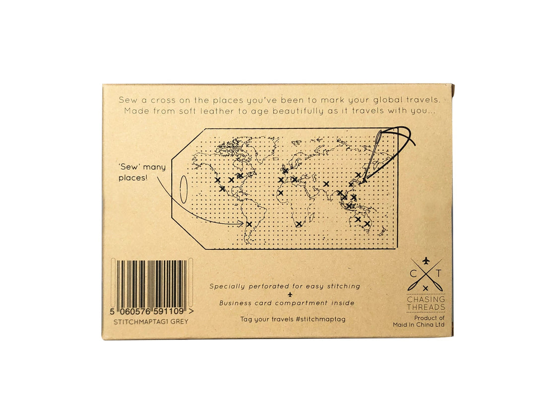 Map Luggage Tag DIY Kit, Gray