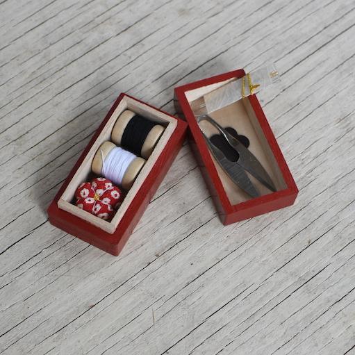 Tiny Sewing Box, Red Lacquer