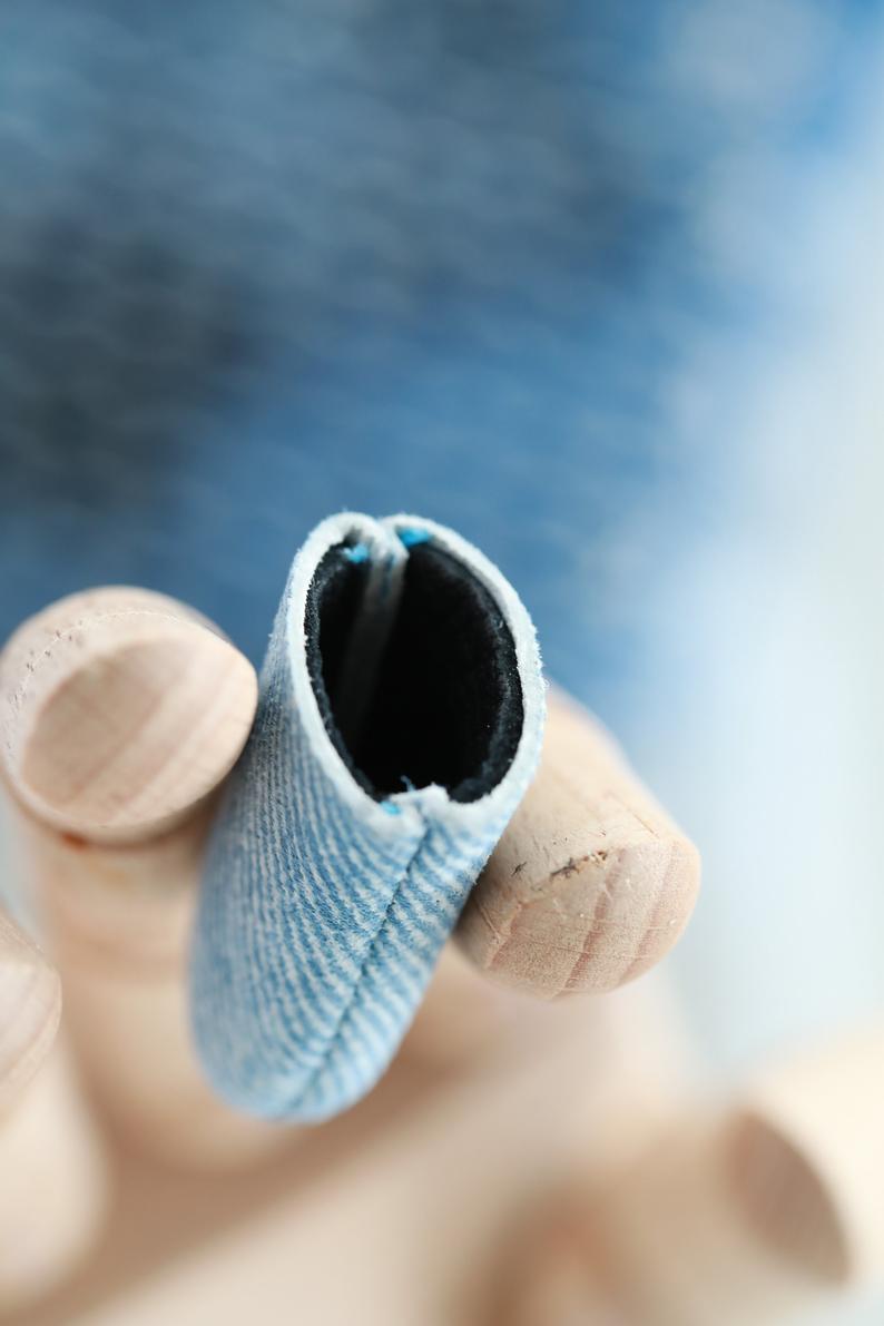 Leather Thimble, Denim
