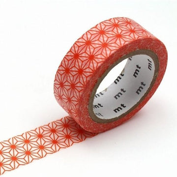 Washi Tape, Asanoha Akadaidai in orange-red | Brooklyn Haberdashery