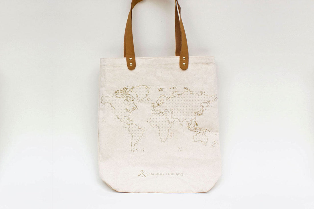 Map Travel Tote DIY Kit, Cream