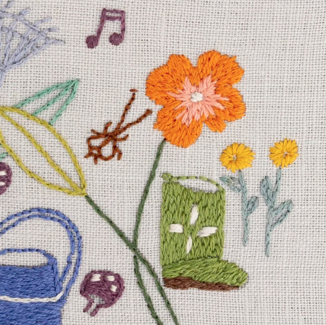 Spring Garden Embroidery Panel