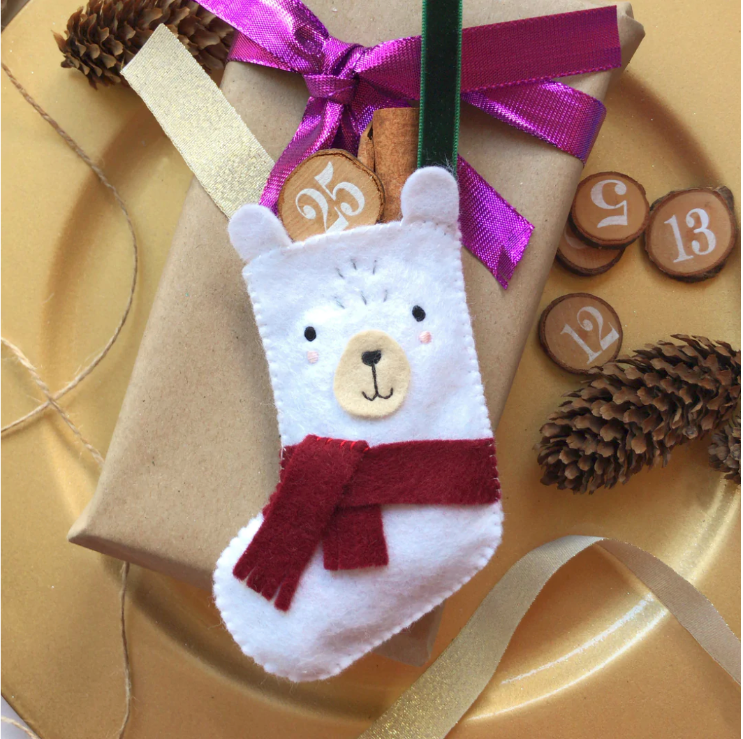 Pablo the Polar Bear Stocking Felt DIY Sewing Kit