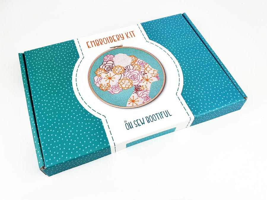 She Blooms Feminist Handmade Embroidery Kit Hoop Art