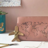 Map Passport Cover DIY Kit, Pink