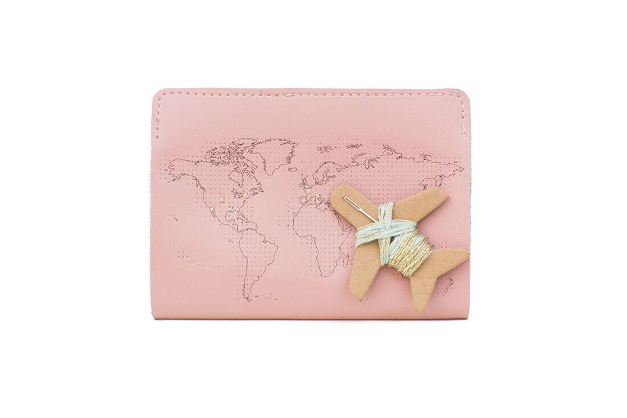Map Passport Cover DIY Kit, Pink