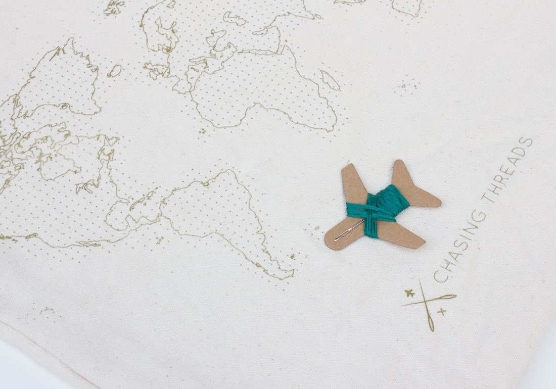 Map Travel Tote DIY Kit, Cream