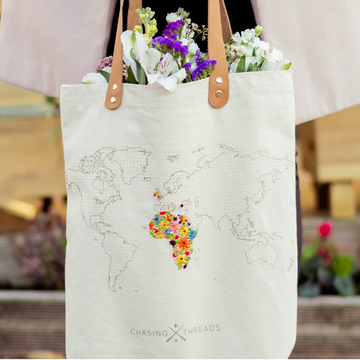 Map Travel Tote DIY Kit, Cream