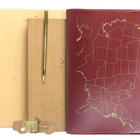 USA Map Notebook Cover DIY Kit, Maroon