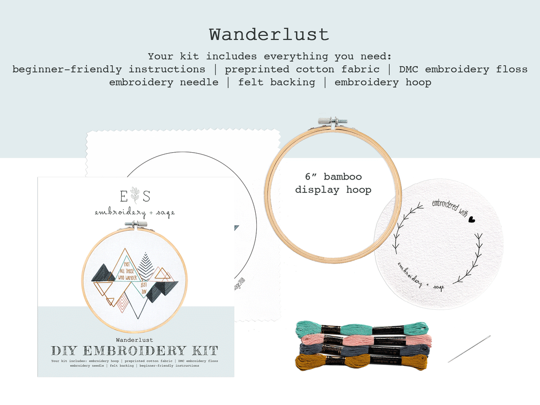 Wanderlust Embroidery Kit