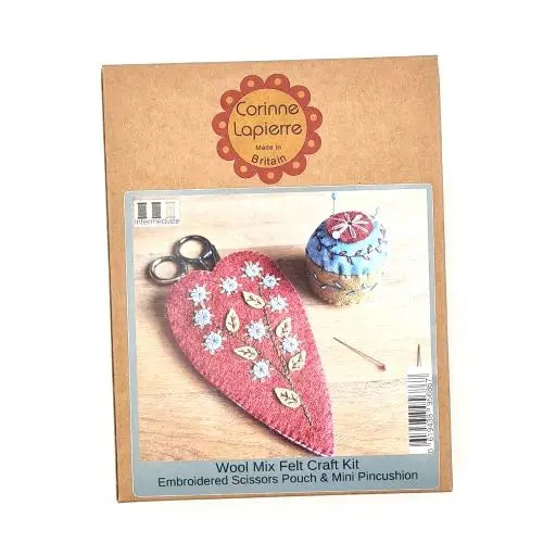 Embroidered Scissors Pouch and Mini Pincushion Felt Craft Kit