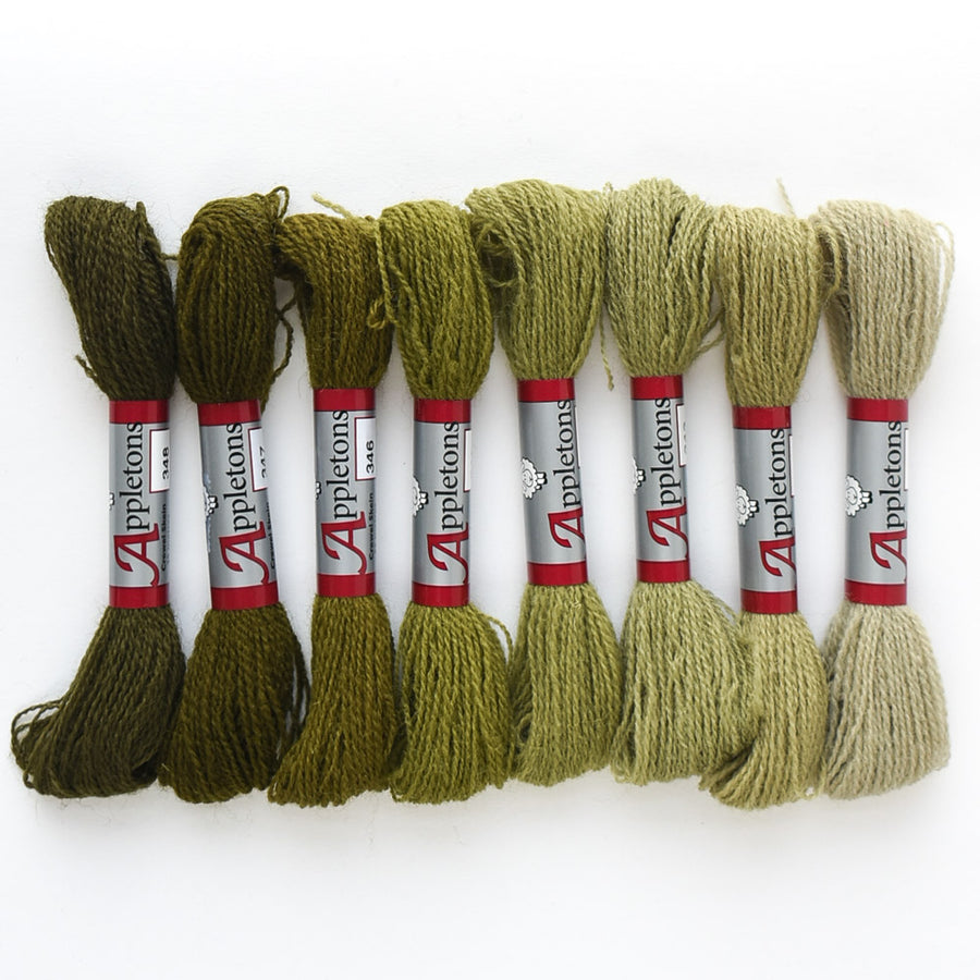 Appletons Wool Yarn - Mid Olive Green 341 - 348