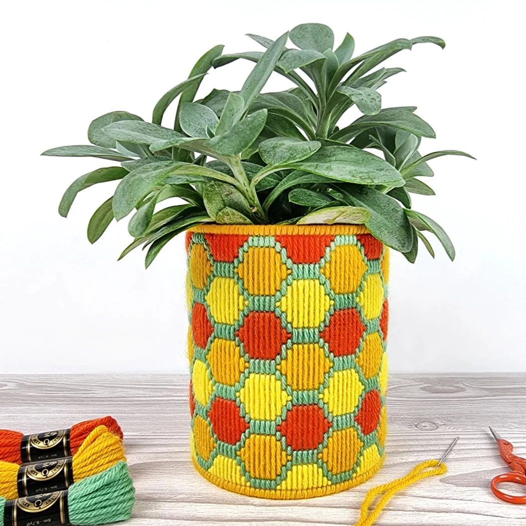 Bargello Planter DIY Kit, Honeycomb