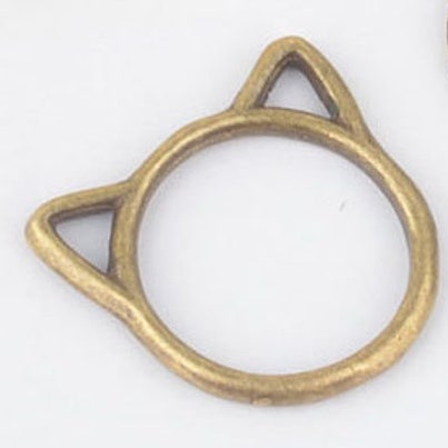 Cat Stitch Markers, Antique Bronze