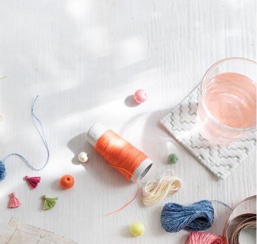 Sashiko Coaster Set - Beginner White