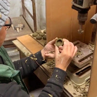 Artisan making Awaji Kawara Magnetic Needle Minder with Polisher | Brooklyn Haberdashery