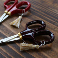 Fine Scissors with Gold Lacquer, Burnt sienna