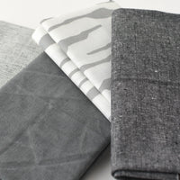 Hand Printed Fabric Bundle, Gray Birch