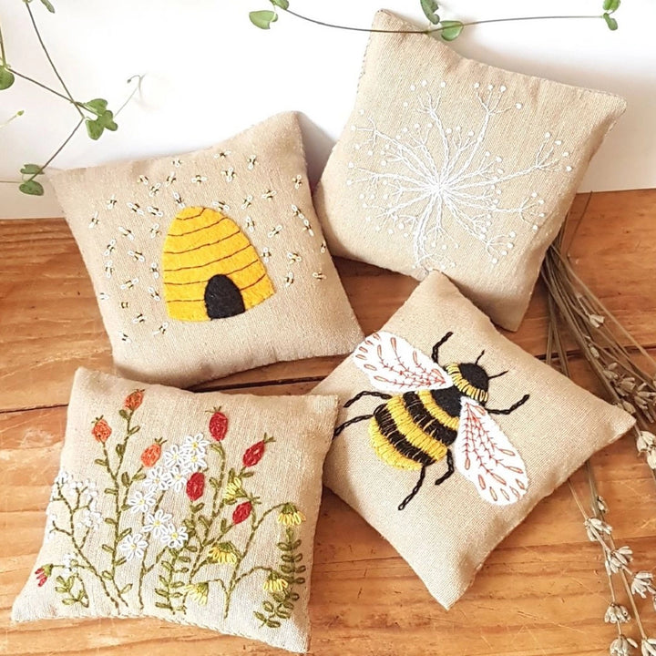 Lavender Sachet Embroidery Kit, Bees | Brooklyn Haberdashery