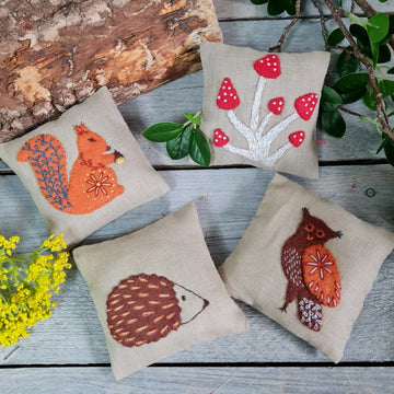 Lavender Sachet Embroidery Kit, Woodland | Brooklyn Haberdashery
